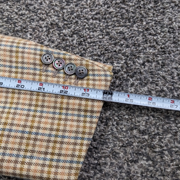 Sartoria Partenopea Sport Coat Silk Wool Linen Checked Multicolor 46R - Picture 12 of 15